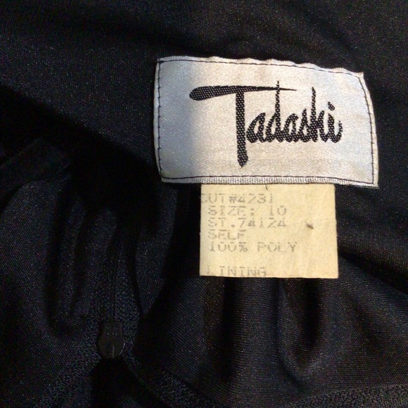 VINTAGE Tadashi Evening Dress Black Stretch Jersey EUC - Picture 8 of 8